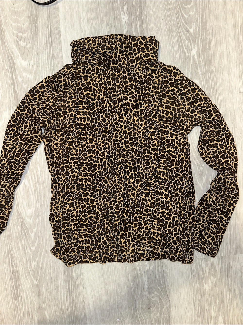 Leopard Print 100% Cotton Crew Cuts Lightweight Turtleneck